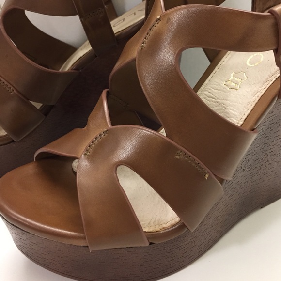 ALDO 5IN ODILINIA WEDGE HIGH HEEL SANDAL BROWN 6.5 - Picture 3 of 4